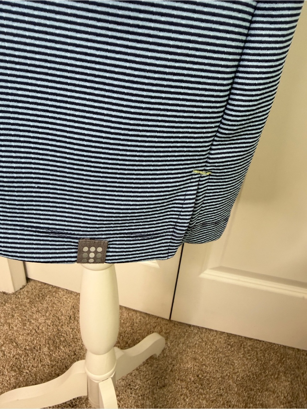 Title Nine Blue Stripe Polka Dot Layli Cowl Neck Tunic Shift Dress Medium Summer - Picture 5 of 12